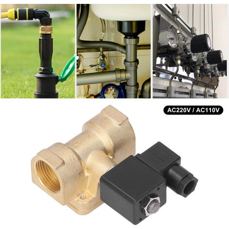 Hochdruck-Magnetventil aus Messing mit Membran, 2 Positionen, 2 Wege, normalerweise geschlossen, vorgesteuert, 110 V AC (G1). (1/5)