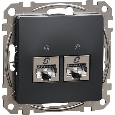 Schneider Electric Sedna Design enchufe RJ45 doble negro antracita (1/3)