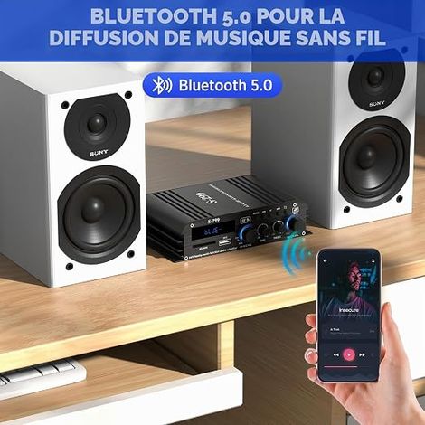 SMSL AL400 All-in-One Hi-FI Decoder, Preamplifier, TPA3255 Phono Power Amplifier and DC43141 DAC Chip Full MQA, MM and MC HDMI Cartridge (eARC), for TV, Home Theater (Black)