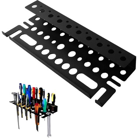 Organisateur d'outils Assemblé Mural 40cm porte-outil Mural d'outil Métallique d'outils de Roulement pour Tournevis, clé, Support de Marteau, outil à main pour atelier, hangar, gara (1/5)