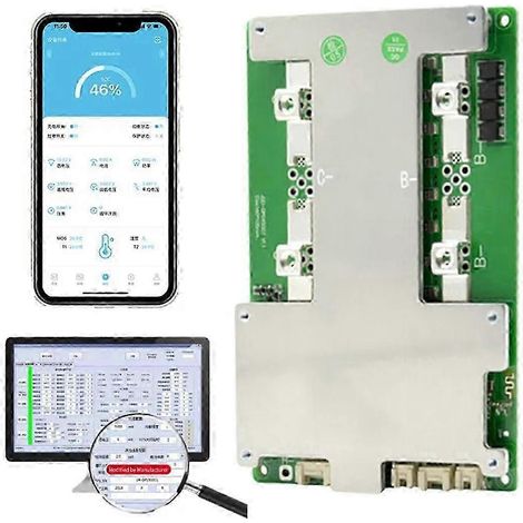 Compatible avec les batteries lithium-fer-phosphate 4S, démarreur de voiture 12V 100A, avec carte de protection de batterie lithium-fer-phosphate et interface Bluetooth UART intégrée. (1/4)