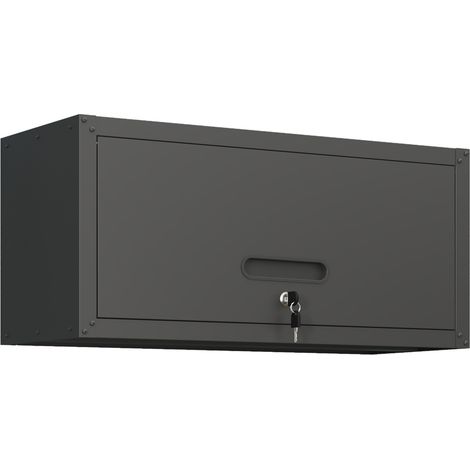 Armadietto pensile in metallo con serratura 75 x 30 x 34,5 cm nero MODENUIT (1/5)