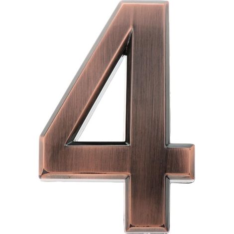 Plaque De Numéro De Porte Auto-adhésive En Plastique Cuivré Numéro 4 Chiffres Collants (1/5)