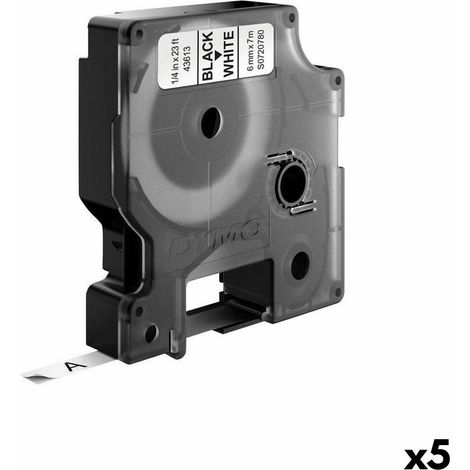 Dymo LabelManager cinta etiquetadora negro sobre fondo blanco 6 mm