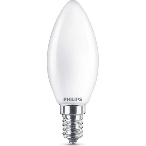 Philips Lampadina LED Classic Oliva, Attacco E14, 2.2 W Equivalenti a 25 W, 2700 K [Classe di efficienza energetica A++] (1/4)