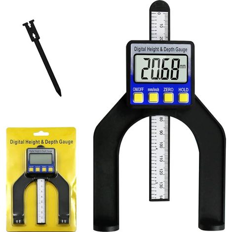 Jauge de Profondimètre Numérique Hauteur 0-80mm LCD Jauge de Hauteur pour Le Travail du Bois et la Construction de Machines (1/5)