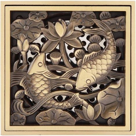 1010 CM Antique Brass Floor Drain, Waste Strainer Cover, Grate for Home, Kitchen, Bathroom, Toilet, Laundry, Garden, Outdoor (1/5)