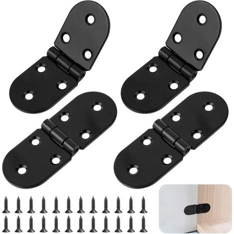 Bisagra de solapa de acero inoxidable，Paquete de 4，Bisagra circular plegable de 180°，Bisagra de mesa plegable de acero inoxidable，8,13,10,15 cm (1/5)