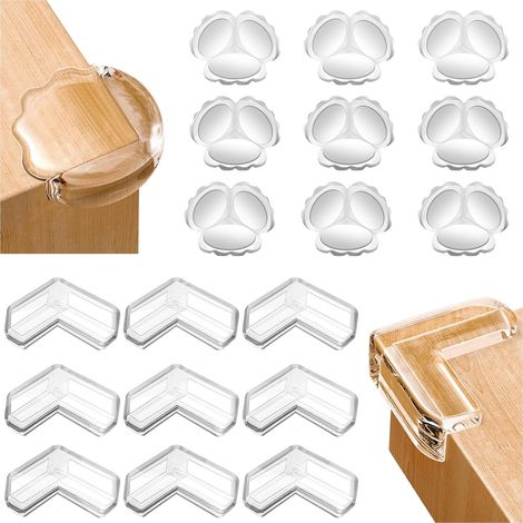 Protectores de esquinas para bebés, 18 piezas, protectores de esquinas para mesas de bebé, protectores de esquinas de seguridad para niños para muebles, cunas, chimeneas, mesas, esquinas y bordes suav (1/5)