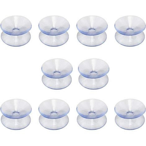 Lntyq Lot de 10 ventouses double face en caoutchouc de silicone pour dessus de table - Compatible avec plateau en verre - Ventouse transparente sans crochets - Taille : 35 mm