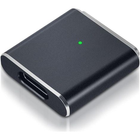 Adaptador magnético USB-C a Mag-S 3 de 100 W, convertidor de conector hembra USB-C a conector en T Mag-S 3, carga rápida PD compatible con MacBook Pro/Air M1 M2 M3 M4 (14"/16") Plata