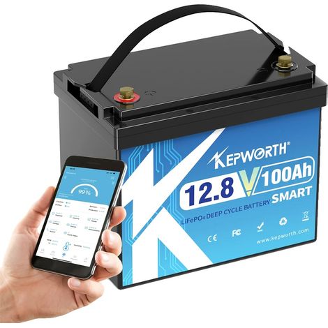 Batterie Lithium LiFePO4, 12V 100Ah, Bluetooth intégré, Longue durée de vie des cycles, 12V 100Ah Mini (1/2)