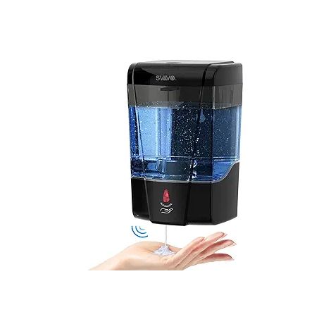 Distributeur de savon mousse automatique mural, capteur infrarouge, rechargeable, lot de 2, blanc, pour salle de bain et cuisine (1/3)