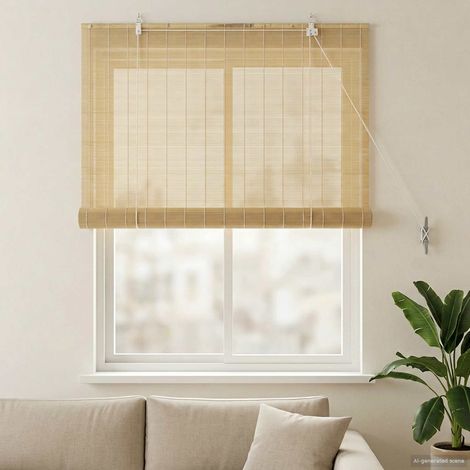 Tenda a rullo Naturale 90 x 160 cm Bambù vidaXL