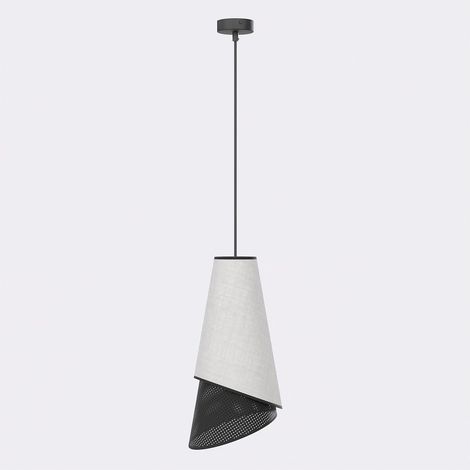 Lampada a sospensione MODA in acciaio nero e grigio