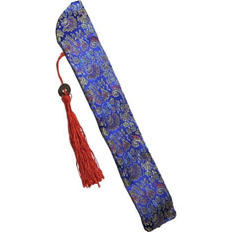 Housse de ventilateur à motif brodé -Bleu royal