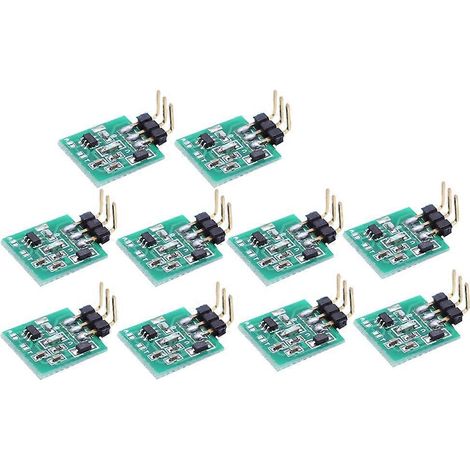 Packung mit 10 kapazitiven Berührungssensormodulen TTP223, Gleichstromversorgung 3V-5,5V, automatischer Sperr- oder Impulsmodus, mit LED-Anzeige. (1/5)