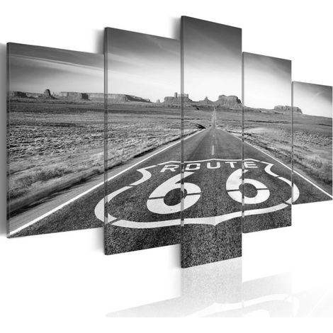 Tableau Imprimé "Route 66 Black & White" 50 x 100 cm (1/2)