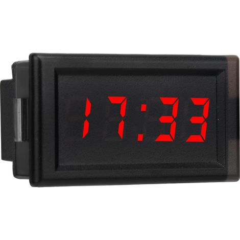 Horloge numérique LED étanche poussière auto 4,5-30V affichage digital rouge (1/5)