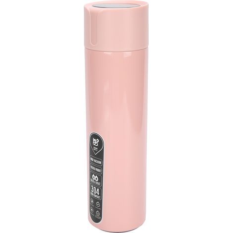 Bouteille d'eau intelligente avec affichage tactile de la température, rappel de température, isolation sous vide, fonctionne sur piles, rose (1/5)