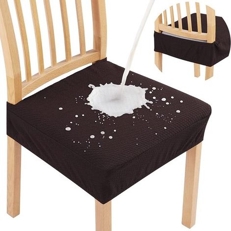 Set moderno di 4 coprisedie jacquard per sala da pranzo, con elastico in vita e sfoderabili, riduce macchie, graffi e schizzi. (1/5)