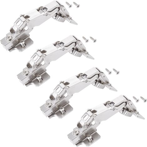 4 Stück Weitwinkelscharniere T52 Innenanschlag 165° Weitwinkel-Topfband mit Soft-Close Topfscharnier inkl. Montageplatte von SOTECH