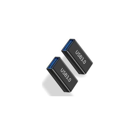 (Paquet de 2)Adaptateur USB Femelle à Femelle, Connecteur D'extension 3.0 USB, pour Connecter Deux Extrémités Mâles USB, Noir (1/5)