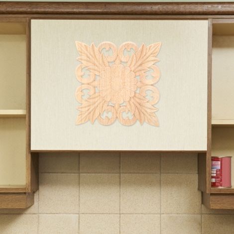 Applique décorative en bois sculpté, incrustation, autocollant décoratif non peint pour meubles et armoires. (1/5)