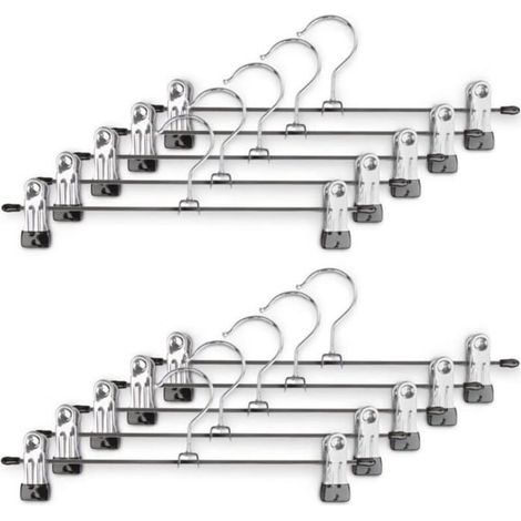 Bardusch-Lot de 10 cintres antidérapants en métal avec 2 pinces réglables (1/4)
