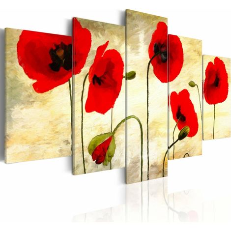 Tableau coquelicots rêveurs - 200 x 100 cm (1/2)