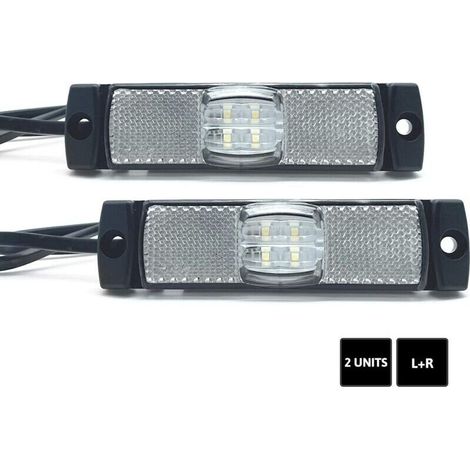 2 pcs LED marker lights, waterproof and ultra-bright, white clearance lights, 12V/24V, for trailer, camper van and truck