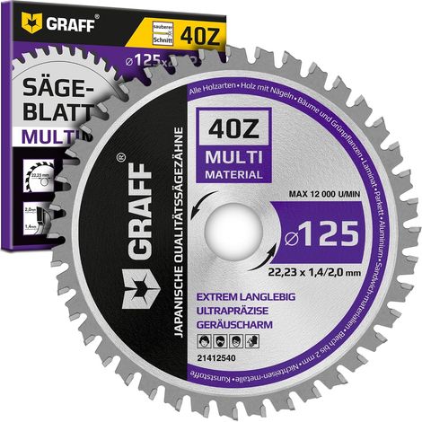 Disque Meuleuse 125 Métal - Disque à Tronçonner 125 Métal, Aluminium, Plastique, Tôle, Stratifié, Bois - Multi Tool Lame de Scie Circulaire avec Alésage de 22,23 mm (1/5)