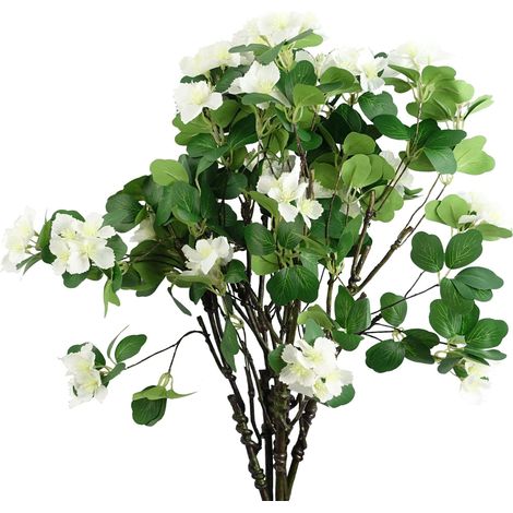 Pack of 6 x 60cm Flower Foliage Spray - White