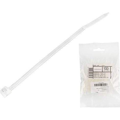 Brida para cables/16 cm/2,5 mm/100 unidades/blanco