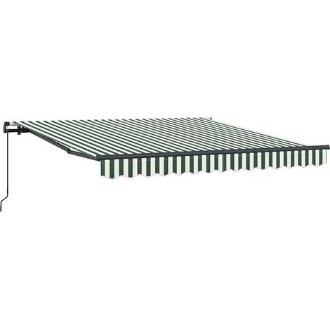 Maison Exclusive - Tenda Retrattile Verde e Bianco 350 x 250 cm