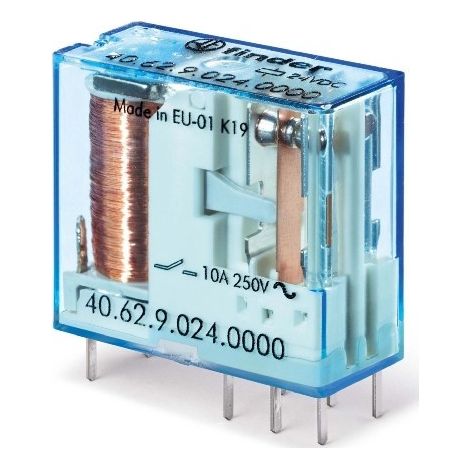 Relais 24vdc 2 commutation cct.switched 10a/250vac 40.62.9.024.0000