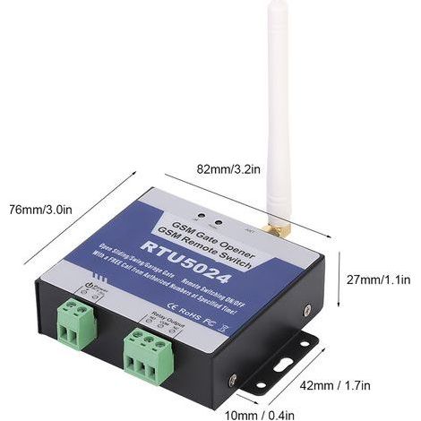 RTU5024 GSM-Relais-Schalter, Erweiterte drahtlose Fernbedienung für motorisierte Tore, 9–36 V DC (1/5)