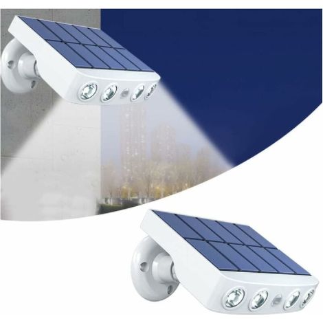 Projecteur Solaire Extérieur avec Détecteur de Mouvement - Étanche - LED pour Jardin, Allée, Rue (Blanc, Lumière Blanche) (1/5)