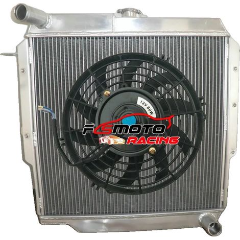 Radiador de aluminio, tamaño del núcleo 498 mm x 523,32 mm x 52 mm, 3 filas, compatible con Land Cruiser Serie 70, aumento de rendimiento del 30 %, transmisión manual (1/5)