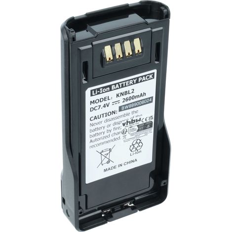 vhbw Akku kompatibel mit Kenwood TK-5330, TK-5230, NX-5400, P25, NX-5200, NX-5300, NX-5000 Funkgerät, Walkie Talkie (2600 mAh, 7,4 V, Li-Ion)