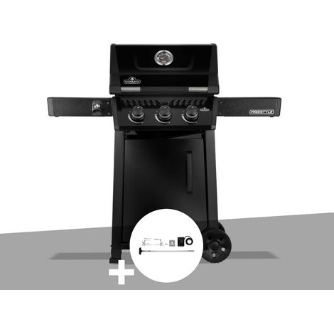 Barbecue gaz Freestyle 365 noir 3 brûleurs + Rôtissoire - Napoléon