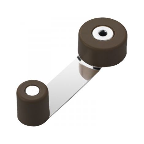 Fermaporta con fermo metallico/gomma marrone (1/4)