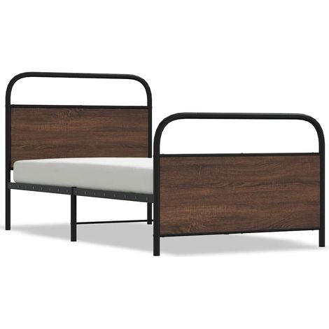 Maison Exclusive - Bettgestell ohne Matratze 100x200 cm Braun Eic (1/5)