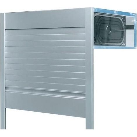 Itar – Système rideau coulissant aluminium pour meuble haut de cuisine – Cassette avec rails de guidage – Hauteur 900 mm – Largeur 600 mm – Lames perforées disponibles (1/6)