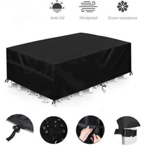 Housse de protection pour meubles-grande housse de protection Oxford Polyester housse de table de jardin/terrasse (1/4)