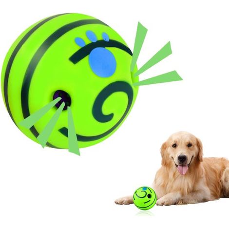 Golden Crown, Pelota de juguete para perros, Juguete interactivo para perros, Caucho natural, 11 cm, Agitar y rodar, Seguro y duradero (1/5)