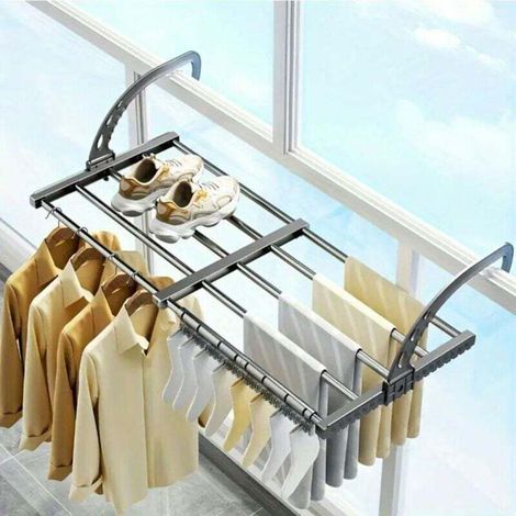 Linge séché Couvertures séchées Balustrades séchées Cadres de fenêtre Chaussures séchées Intérieur Extérieur 50-80/32cm (1/4)