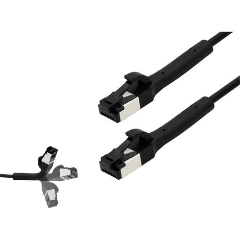 BKL Electronic 144009 RJ45 Câble réseau, câble patch CAT 8.1 U/FTP 0.25 m noir 1 pc(s)