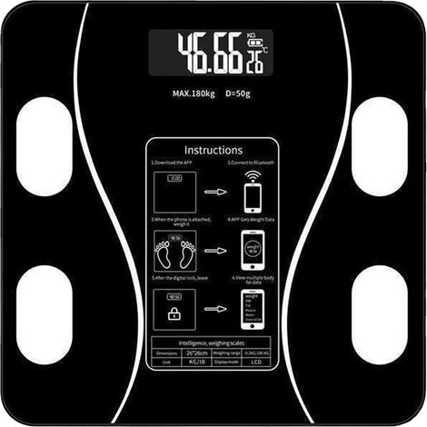 Salle de poids Salle de bain, échelle de graisse corporelle Échelle Accessoires de gymnase, analyseur de santé précis avec app (1/5)