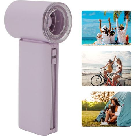 Ventilateur portable rechargeable 5 vitesses, silencieux, modèle ABS violet ultra compact (220 g, 40 mm) – turbo miniature pour bureau, voyage et extérieur – exclusivité Mano (1/5)